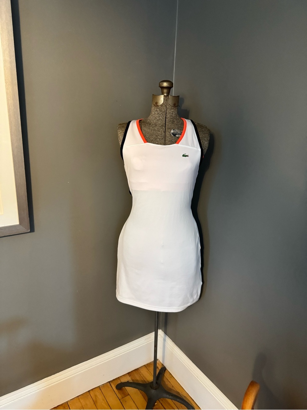 Lacoste White Tennis Dress with Red Trim